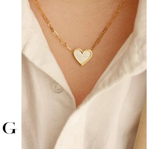 GHIDBK Hot Sale Stainless Steel Women Jewelry Dainty Gold Silver Color Mixed Heart Charming Pendant Collars Chokers Necklaces