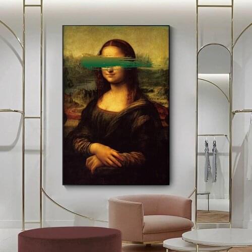 Mona Lisa By Leonardo Da Vinci Reproduction Famous Oil Painting on Canvas Art Posters and Prints Wall Picture for Living Room