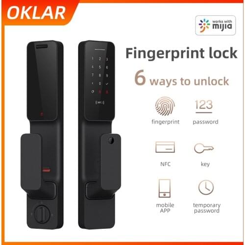 OKLAR Smart Door Lock Push-pull Intelligent Fingerprint Lock For Mihome Mijia APP Digital Lock Home Security Password NFC