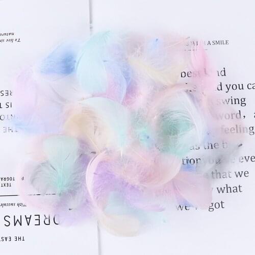 100Pcs Dyed Fluffy Goose Feathers Wedding Dress Decoration Jewelry Making Party Accessory Small Swan Plumes For Crafts Wholesale