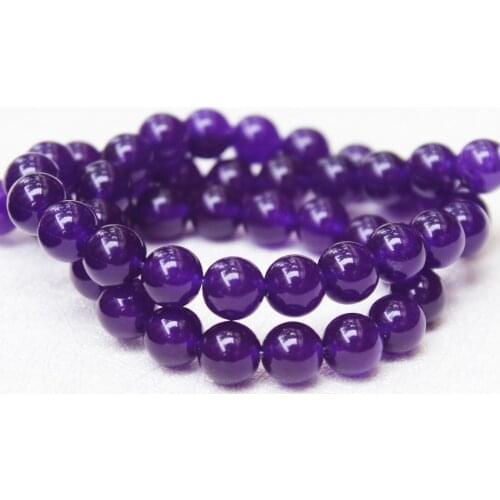 Wholesale A+ Dye Color Deep Purple Natural White Stone Beads For Jewelry Making DIY Bracelet Necklace 4 /6 /8 / 10 /12 mm 15