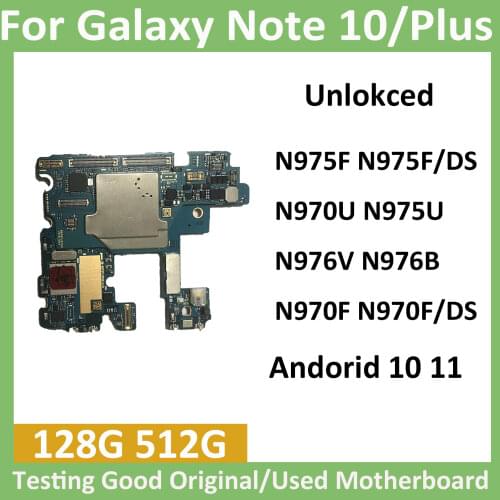 Main Motherboard Unlocked For Samsung Galaxy Note 10 N970U SM-N970U(256GB)Testing Good Clean Imei