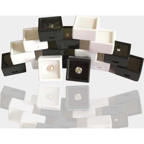 Tiandi Cover Plastic Bare Stone Display Box Ring Storage Box Color Treasure Loose Diamond Collection Box 50Pcs/lot