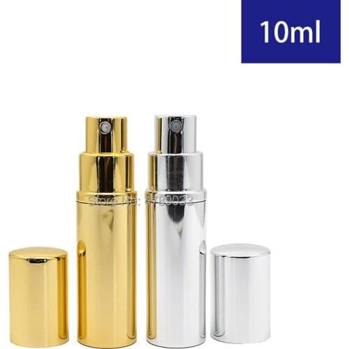 10/30/50pcs Portable Travel 10ml Container Aluminum Refillable Perfume Spray Atomizer Mini Cosmetic Containers Perfume Bottle