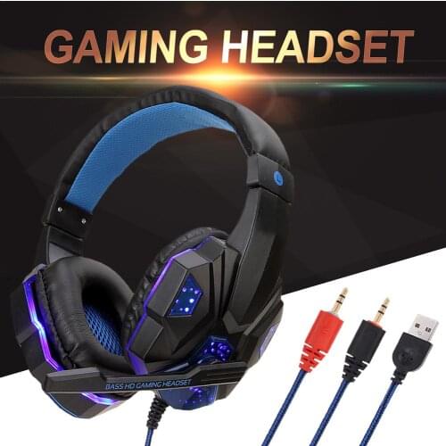 Professional Led Light Wired Gamer Headphones With Microphone For PS4 PS5 Xbox One Computer Bass Stereo PC Gaming Headset Gifts