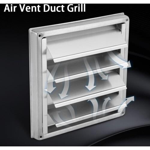 100mm Vent Stainless Steel Air Vent Duct Grill Wall Square Tumble Air Outlet Dryer Extractor Ventilation Cover Fan Outlet
