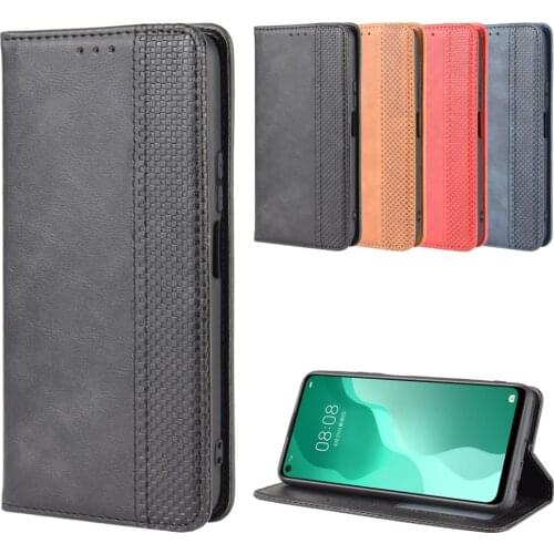 Luxury Retro Slim Leather Flip Cover for Huawei Nova 7 SE Case Wallet Card Stand Magnetic Book Cover for Huawei Nova7 SE Cases