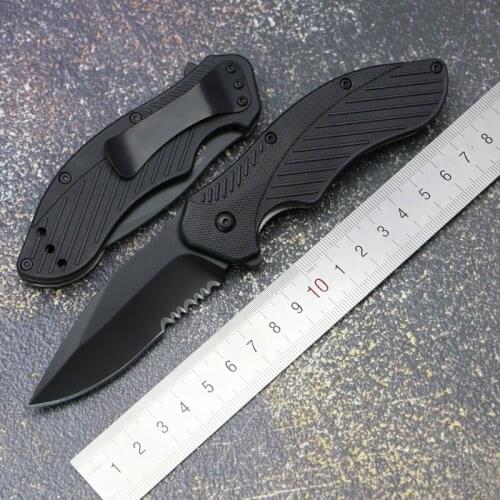OEM1605 folding knife 8CR13MOV blade steel+nylon plus fiber handle outdoor camping hunting fishing pocket fruit knives EDC tool