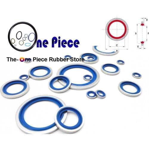 Bonded Seal BSP 1/2" Self centering INCH Washer Seal Gasket Dimensional series Metal +NBR