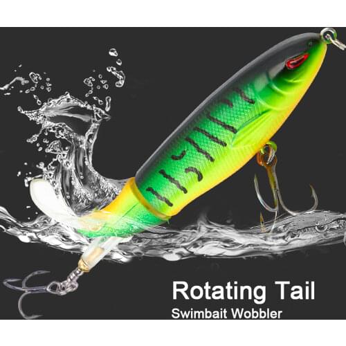 Fishing crankbait Whopper Popper 10cm/14cm Topwater Fishing Lure Artificial SwimBait Hard Plopper Rotating Tail Fishing Tackle