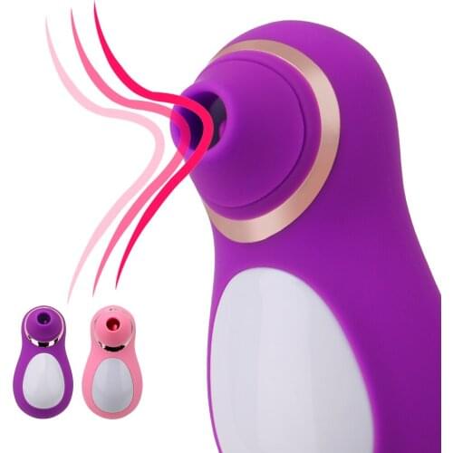 10cm Sexy Penuins Sucking Vibrator For Clitoris Stimulator Nipple Sucker Sex Toys Women Anal Licks Massage Masturbator Erotic