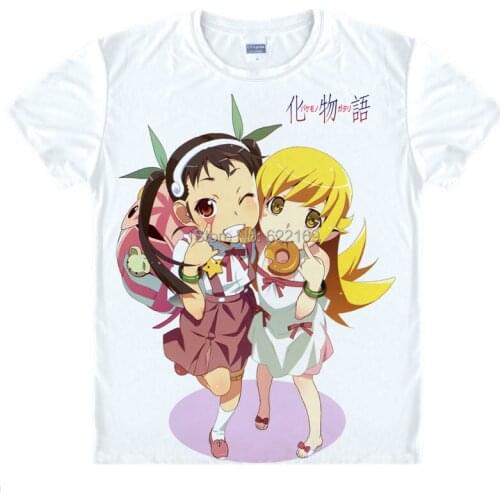 Japanese Monogatari anime t-shirt anime Hitagi Senjogahara Mayoi cotton shirt Cosplay christmas Costumes anime clothing
