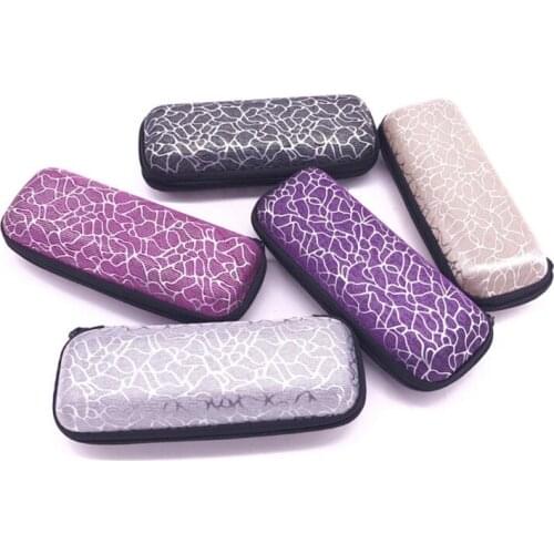 1PC Glasses Box Zipper Stripe Unisex Sunglasses Protection Case Portable Containers Random Color