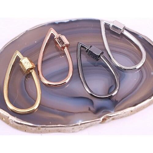 10Pcs, Drop screw clasp charm, Metal clasp charm pendant, bracelet/necklace jewelry component