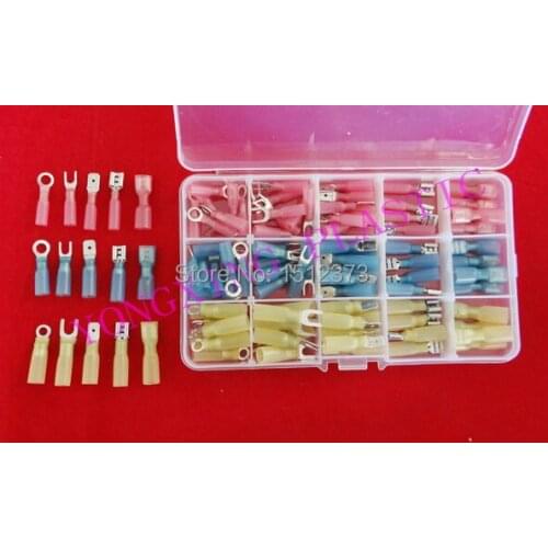 108 piece assortment heat shrink terminal block from 22-10AWG(0.5-6.0mm Square) connector 108pcs value pack box package