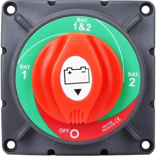 4 Position 48V DC 350 Amp Heavy Duty Battery Switch Ignition Protected Marine Boat Cut off Battery Isolator Switches