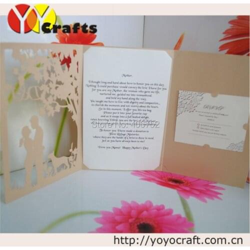 Alibaba wholesale bride and groom laser cutting wedding invitation card design