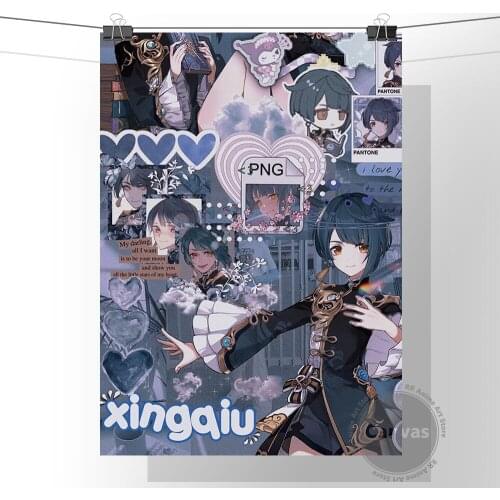 Anime Xingqiu Genshin Impact Poster Pictures Home Manga Decoration Paintings Canvas HD Prints Wall Art Modular Living Room