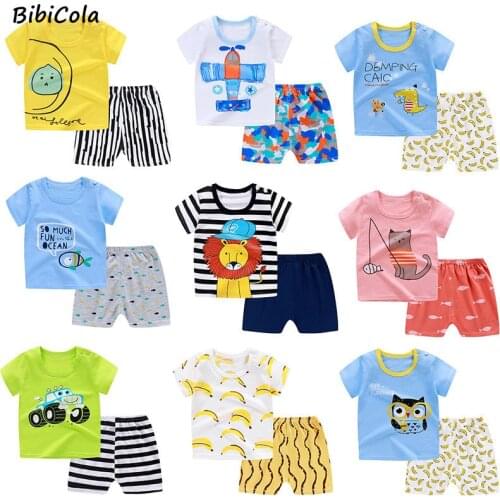 Bibicola Baby Sets Cotton Leisure Sports Girls T-shirt + Shorts Sets Toddler Clothing Kids Boy Clothes Children Summer Tracksuit