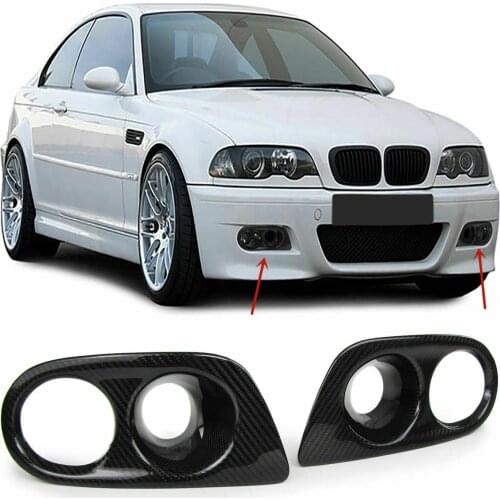 Carbon Fiber Fog Light Cover for BMW E46 M3 2001-2006 Black Fog Lights Cover Grill Frame Surrounds Air Duct Fog Lamp Hood
