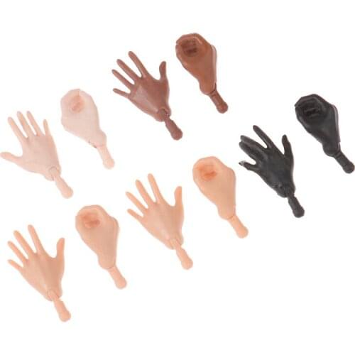 1/6 Size Doll Parts Original Doll Replacement Hands Feet DIY Assembling Doll Accessories Brown Beige Black Big Click