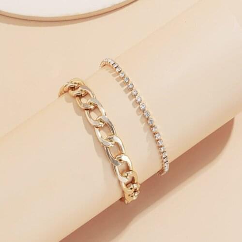 Designer original aluminum chain double layer anklet bohemian style 2021 fashion simple rhinestone foot jewelry