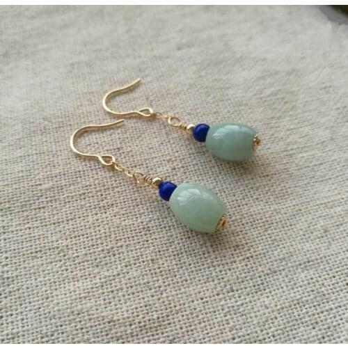 Natural Jade A Jade Earrings Long Jade Earrings Earrings Pendants