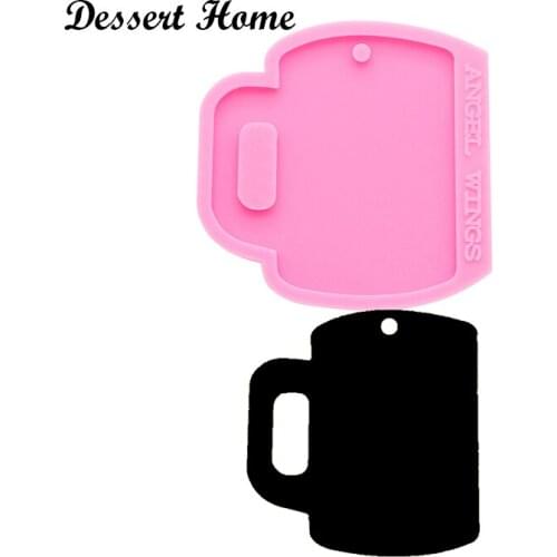 DY0140 Liquid silicone Drink cup mold for DIY uv expoxy resin pendant necklace lanugo Keychain mould jewelry making tools