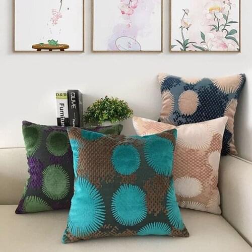 Fireworks Pattern Pillow Case Chenille Flocking Cushion Cover Blue Green Pink Home Decorative Pillow Cover 45x45cm/30x50cm