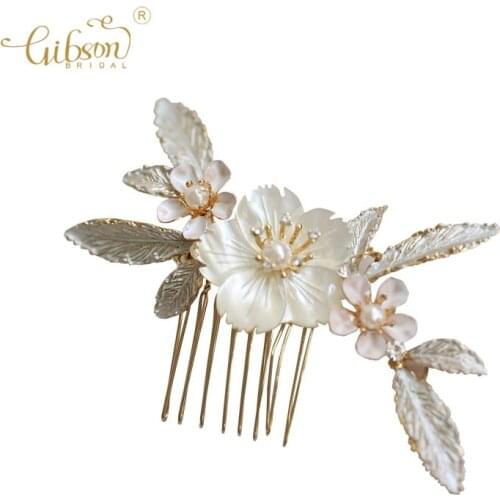 Wedding Bohemian Comb Headpiece Gold Leaf Flower Hair Combs Pin Bridal Styling Tool Hair Accessories