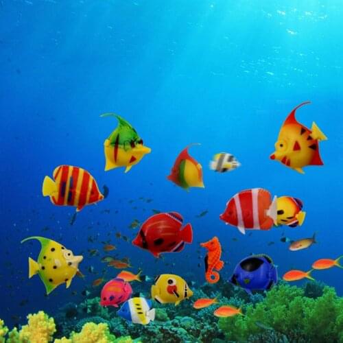 Fake Fish Baby Bath Toys Kids Fishing Interactive Game Animal Figurines Miniatures Modern Home Aquarium Decoration Accessories
