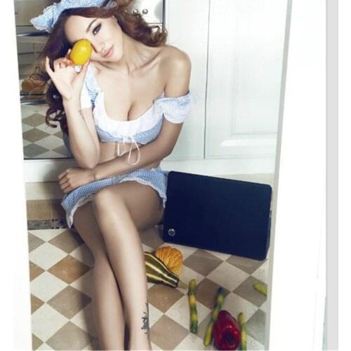 Sexy Maid Costumes set Blouse+Apron+T-back+headwear Sexy lingerie of waitress style Sex products for women pink blue Wholesale