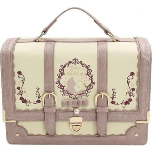 Alice In Wonderland Lolita Leather Backpack Girls Women Bow Bags Embroidered Vintage Student Schoolbag Mochila Feminina Bagpack