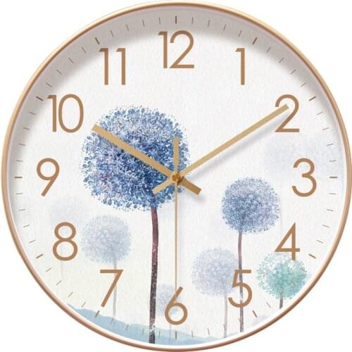 Round Creative Mute Modern Design Large Wall Clock Clocks for Home Kitchen Living Room Decor Battery Operated Silent