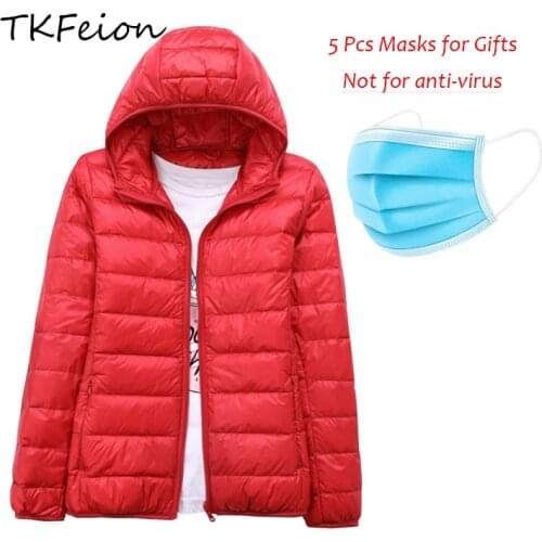 2020 Women Autumn Spring Jacket Fashion Ultra-thin Warm 90% Duck Down Ladies Slim Coats Plus Size 7XL 5XL 6XL Female Hooded Coat