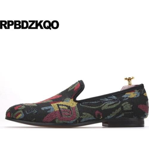 Slip On Flower Men Big Size Printed Party Embroidery Breathable Loafers 47 Floral Vintage Shoes Runway Knit 46 Prom China Brand