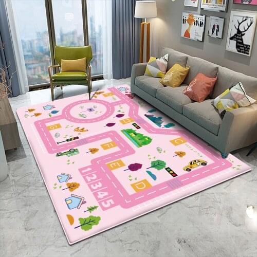 Non-slip Childrens Carpet Living Room Bedroom Thinking Learning Game Carpet Mat 2021 Top Brand Flannel Mat Carpet Children Baby