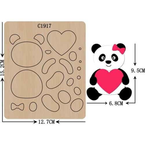 New panda Wooden die Scrapbooking C1917 Cutting Dies