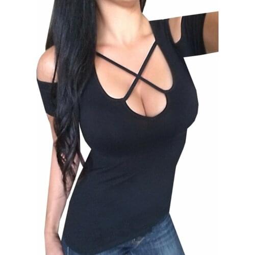 Sexy Lady T-shirt Fashionable Hollow Out Short Sleeve Nightclub Party Pure Color Bottom Shirt 2021 New Casual Womens Wear