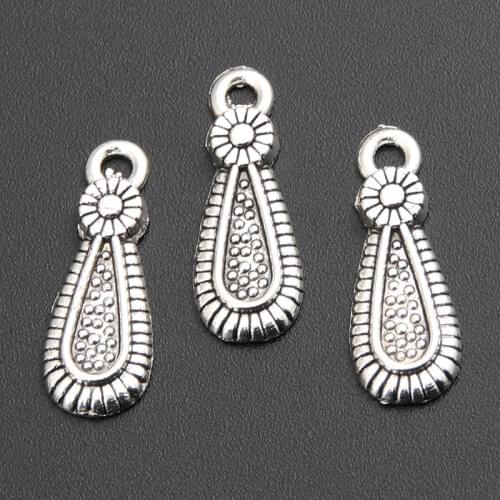 30pcs Silver Color drop Charm Pendant DIY Necklace Charm Bracelet Bangle 5x18mm A1553