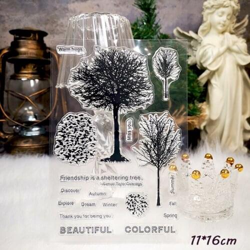 PanalisaCraft Tree woods Transparent clear stamp for DIY Scrapbooking/Card Making/Kids Christmas Fun Decoration Supplies