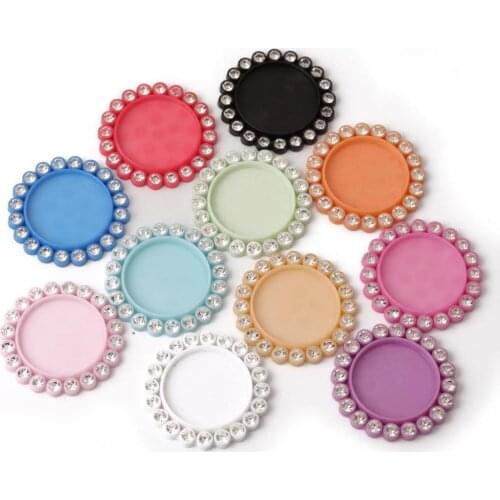 Tiparts Rhinestone Button Resin Bottle Cap Tray Setting Key Cover Lids for Cabochons Cameo Inside Size 20mm For Girls Hair Clip