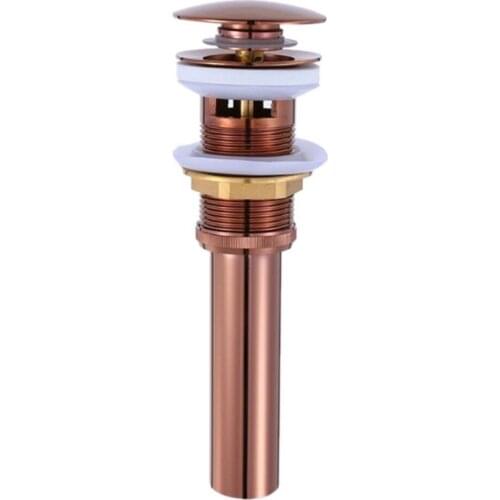 Rose Gold Bathroom Lavatory Vessel Basin Sink Pop Up Drain Vanity Sink Drain With Overflow KD1053