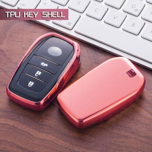 Pink key Case Shell Cover TPU Smart Protective for Toyota Prado Highlander Camry Corolla
