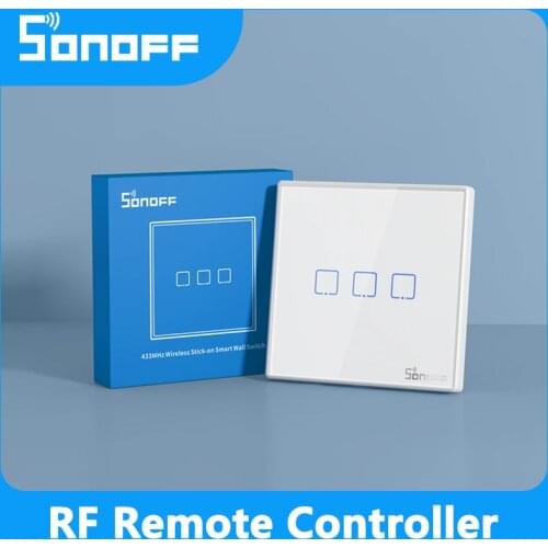 SONOFF RF Remote Controller 86 Type Wall Panel Sticky 433MHz RF Remote Control 1/2/3 Gang Via SONOFF TX Wifi Wall Switch Hot