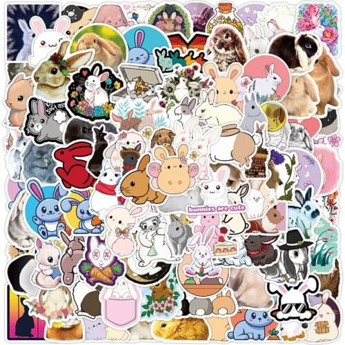 10/30/50/100PCS Cute Rabbit Cartoon Stickers Aesthetics Laptop Motorcycle Guitar Phone Bike Car Anime Decal Kid Classic Toy Gift