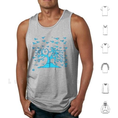 Glowing Bacterial Art-Bird Tree Tank Tops Vest 100% Cotton Science Sci Art Trees Nature Bioluminescence