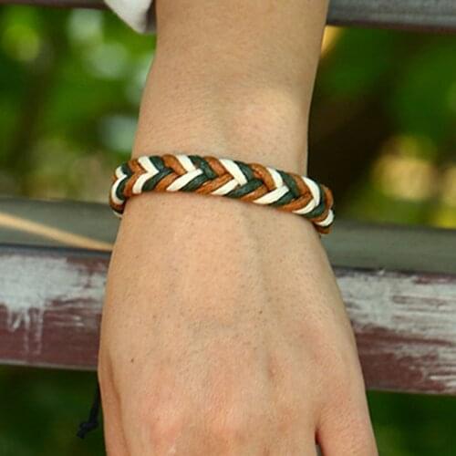 CIBOCIBO Vintage Luxury Bracelet Men Ethnic Style Hand Woven Bracelet Simple Leisure Couple Charm Bracelet Mens Pulsera Hombre