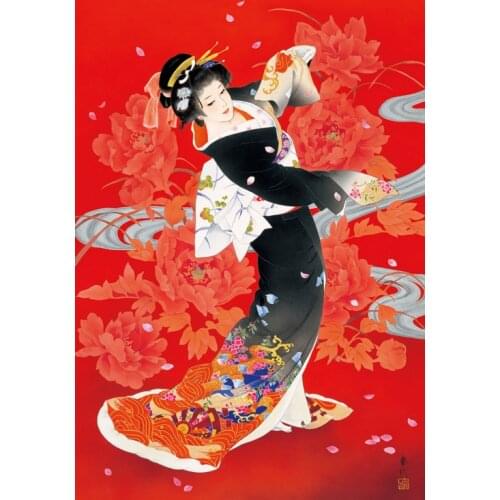 Japanese kimono lady -36 people Arts Needlework 14CT Canvas Unprinted Handmade Embroidery Cross Stitch Kits DIY Home Decor