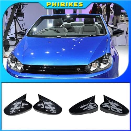 Mirror Cover Bat Mirror Cover For Volkswagen Scirocco Mirror Cover Piano Black 2 pcs Left-Right 2008-2017
